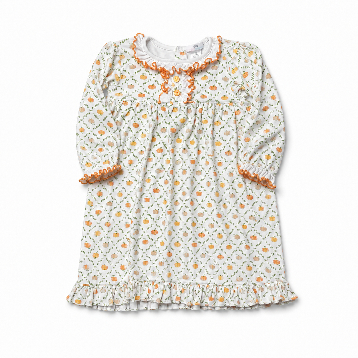 2T Baby Loren Pumpkin Pima Cotton Gown