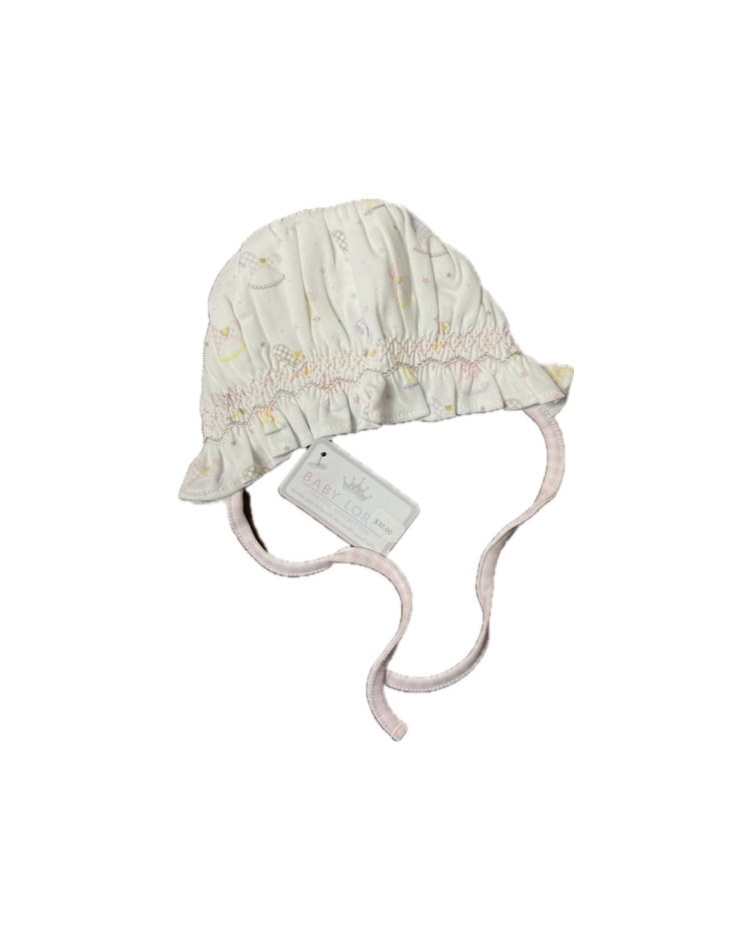 Baby Loren Pastel Nursery Print Smocked Bonnet