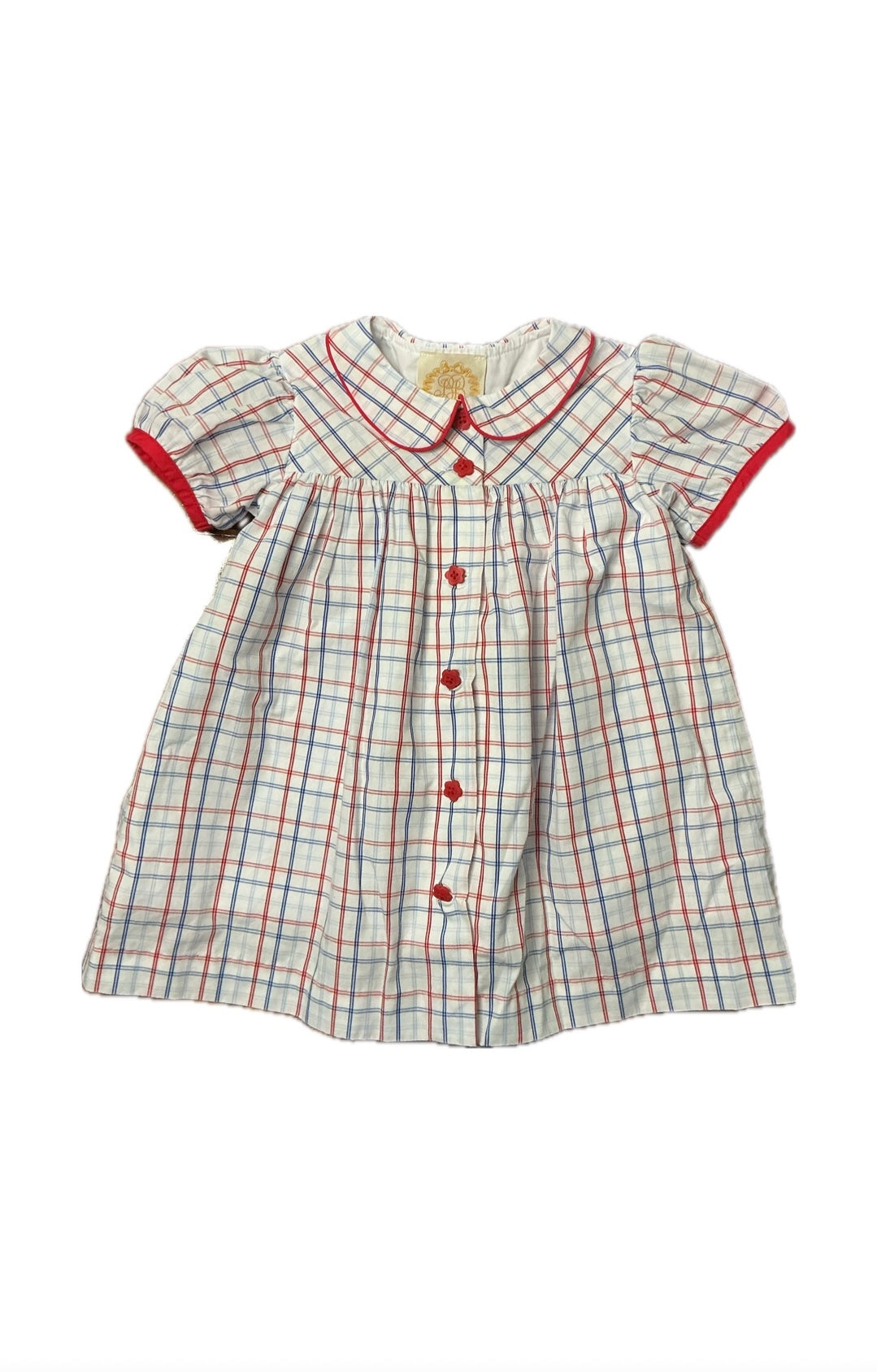 18-24M TBBC Tabitha's Teacher's Pet Dress | Whitehall Windowpane With Richmond Red
