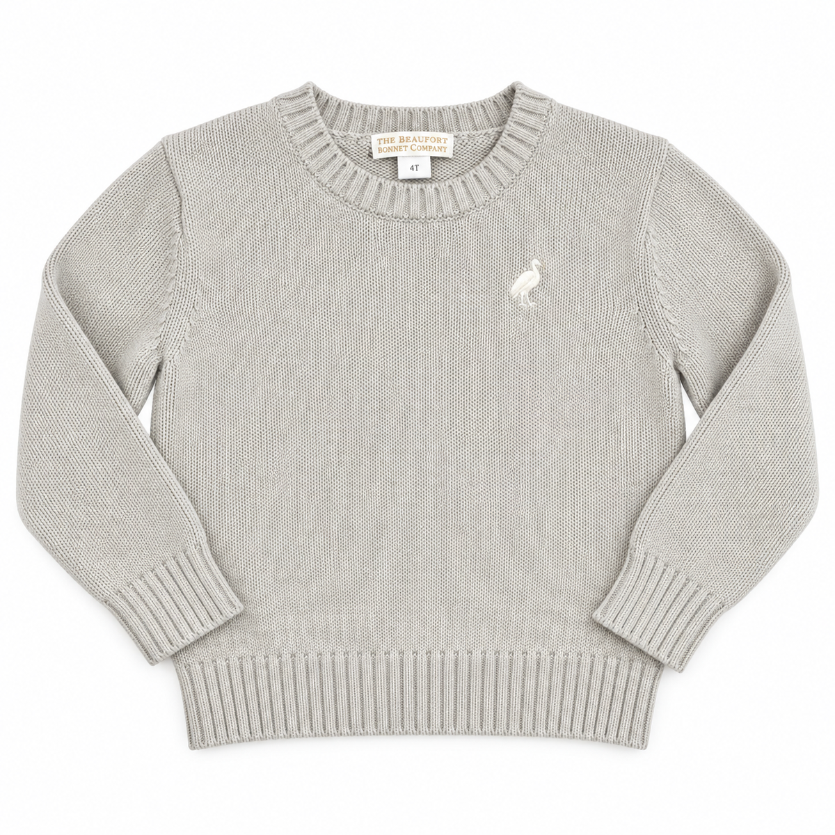 TBBC Isaac's Sweater - Grantley Grey With Worth Avenue White