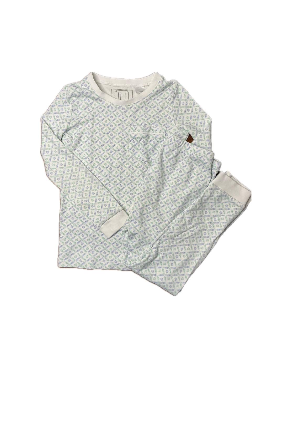 Lila and Hayes Apple Pajama Set
