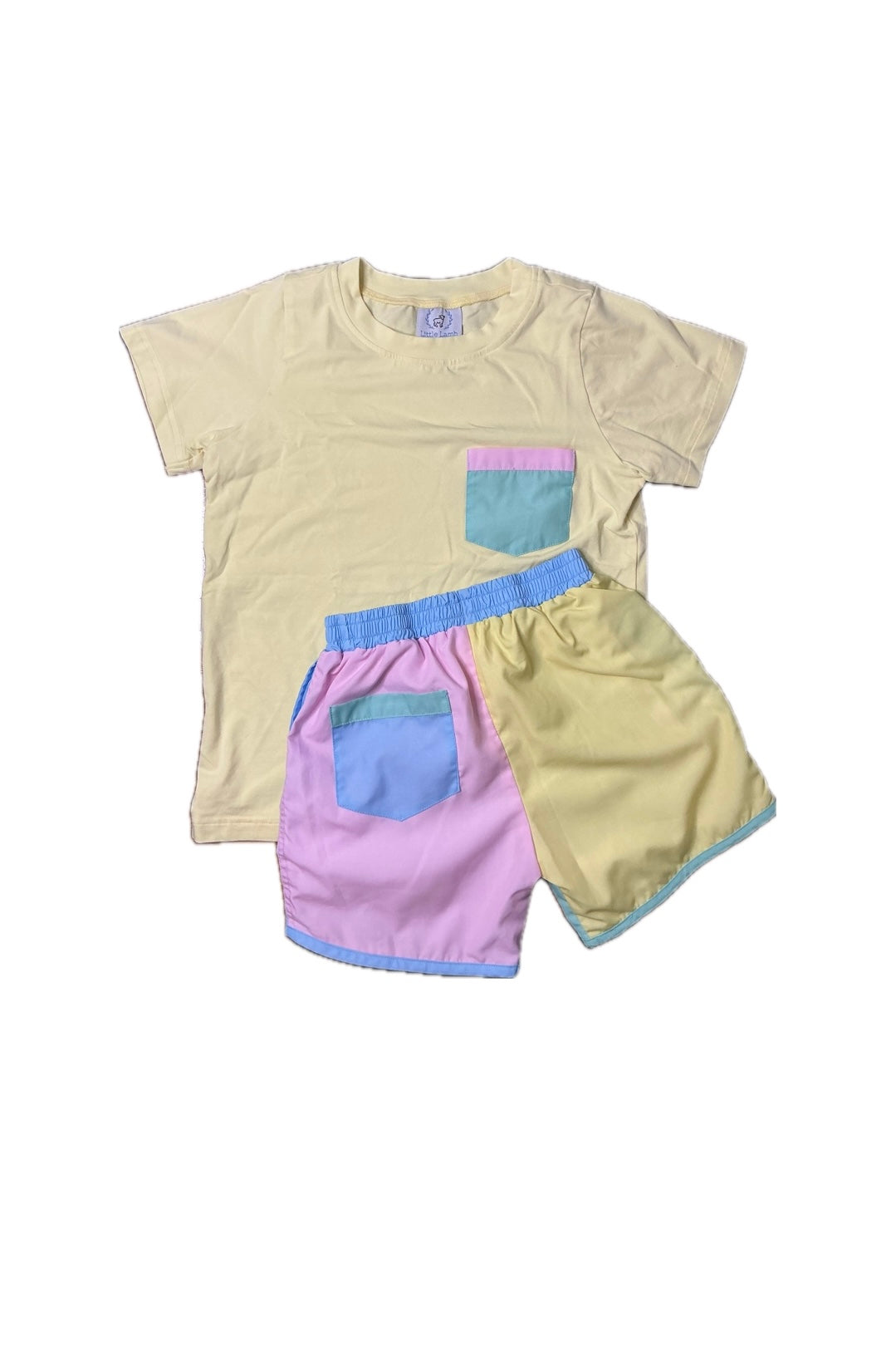 7 Little Lamb Colorful Short and Tee Set