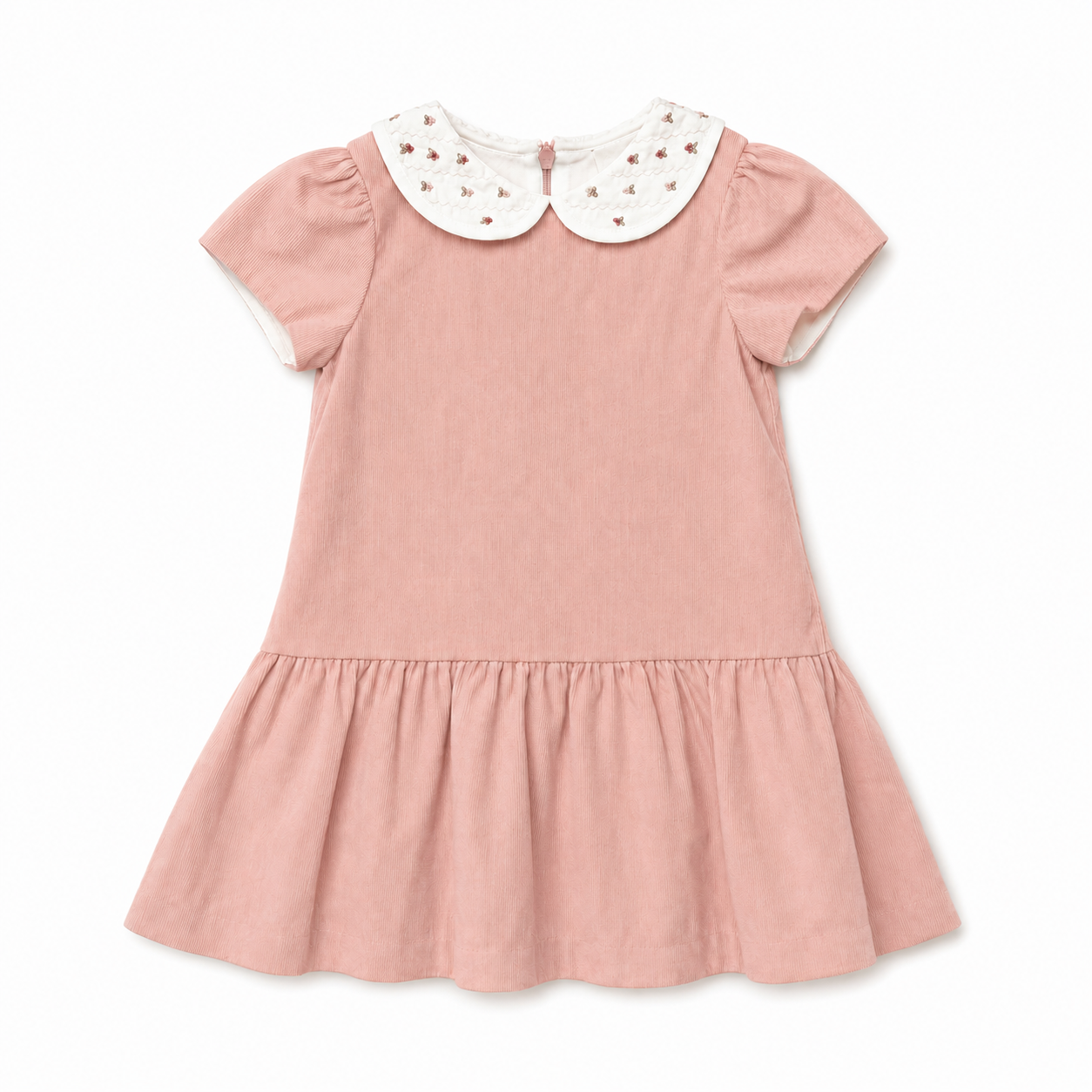 2T Edgehill Collection Pink Dress with Embroidered Collar