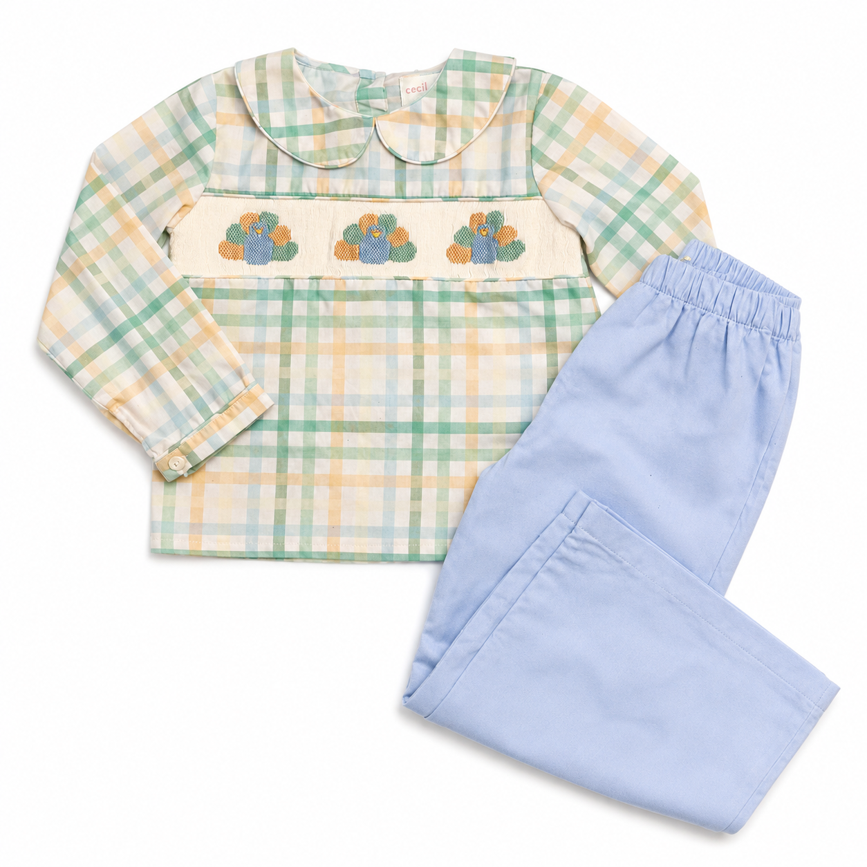 3T Cecil and Lou Turkey Smocked Pant Set