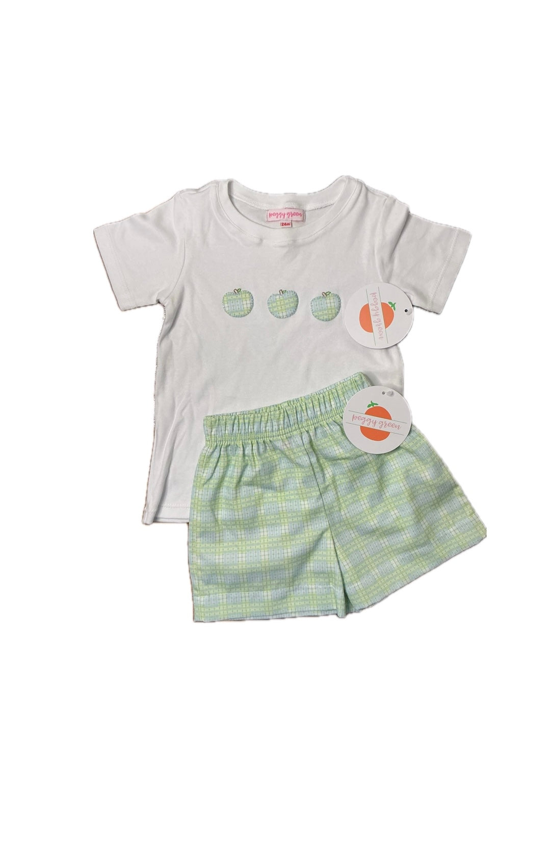 Peggy Green Estes Gingham Short and Tee Set
