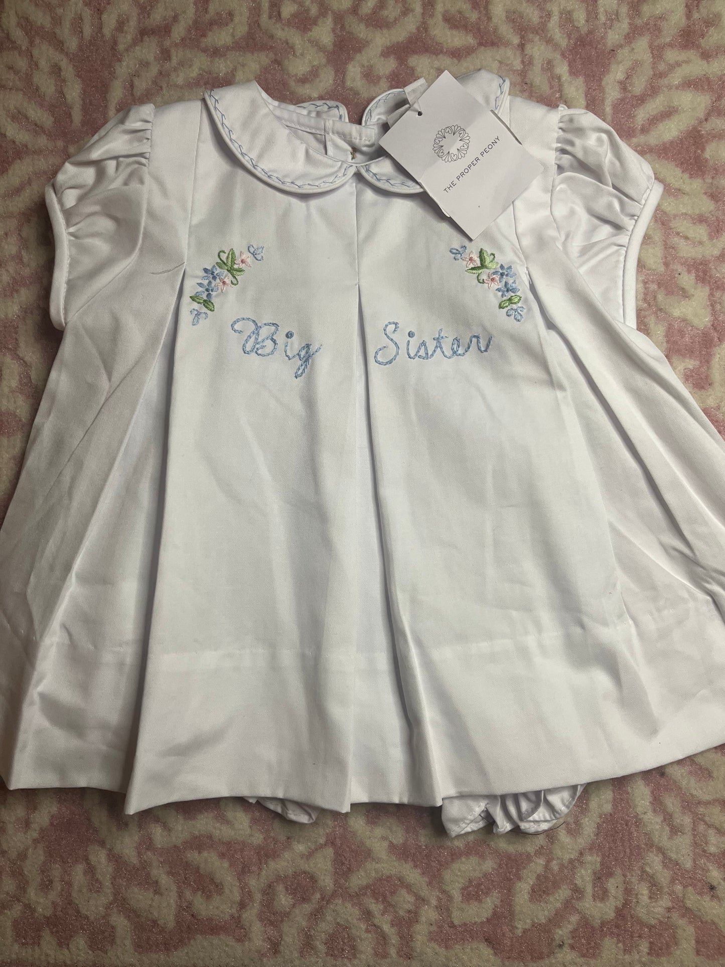 12M The Proper Peony Big Sister Dress with Bloomers
