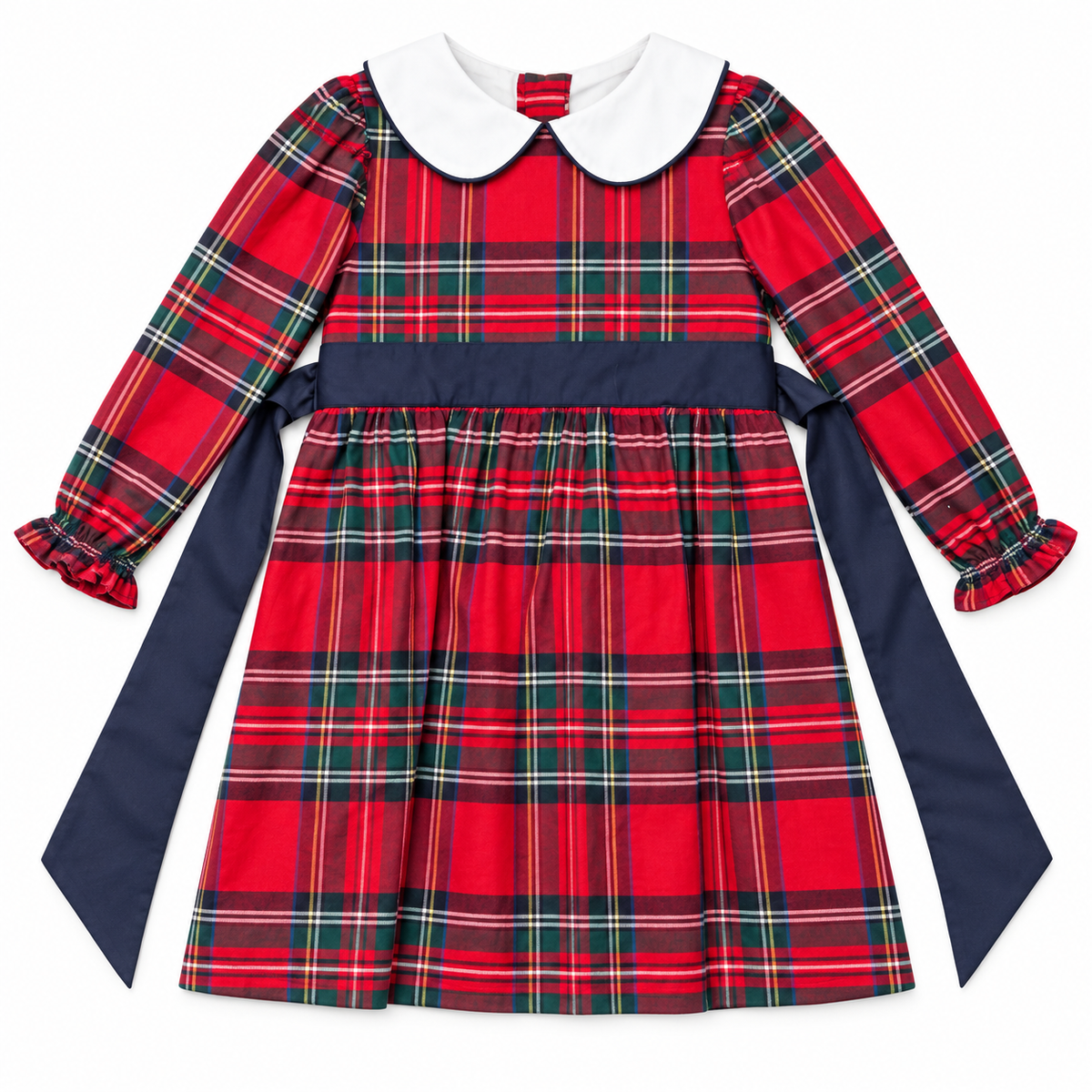 4T TBBC Banning Tartan Plaid Dress with Nantucket Navy Sash