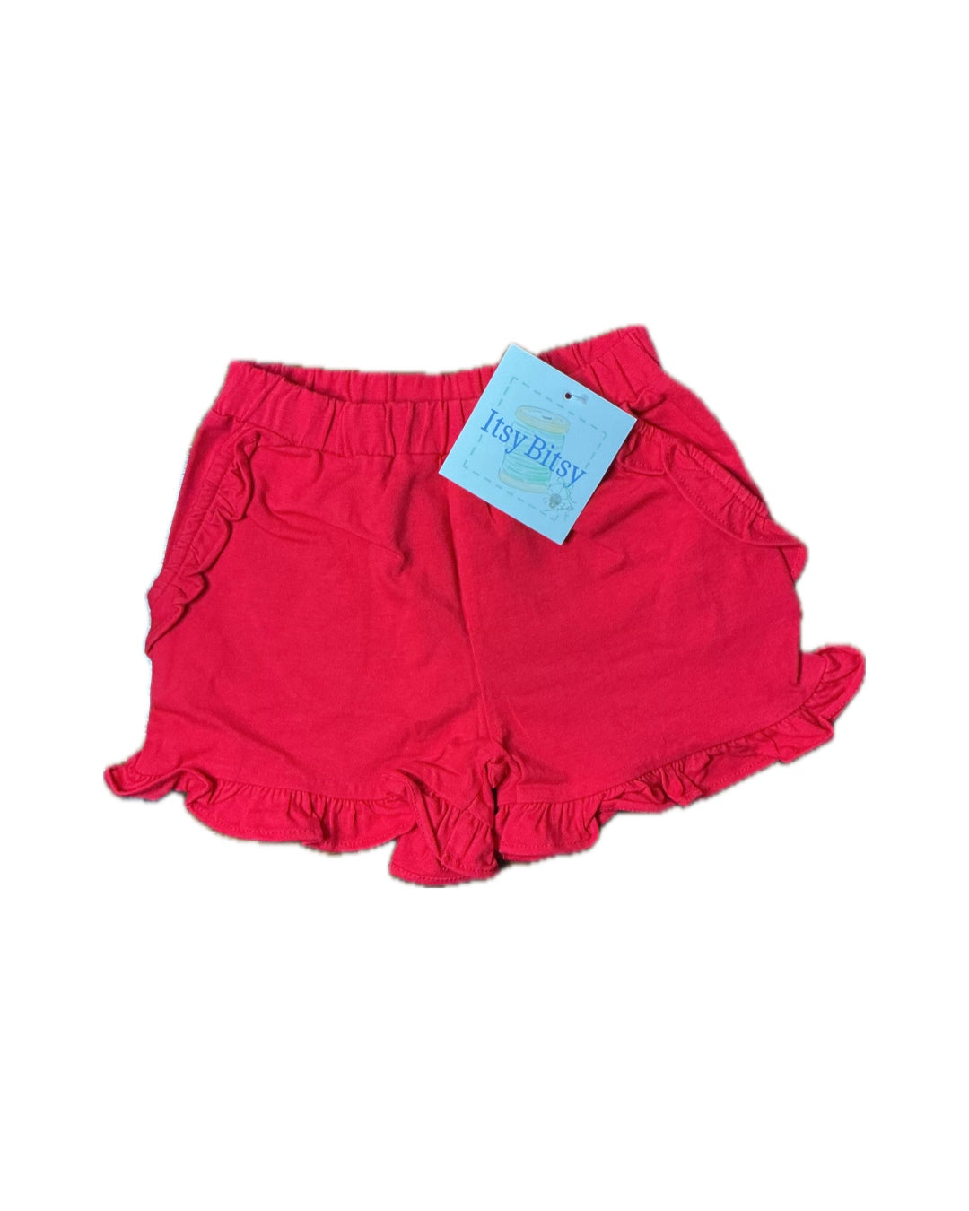 4 Itsy Bitsy Red Ruffle Shorts
