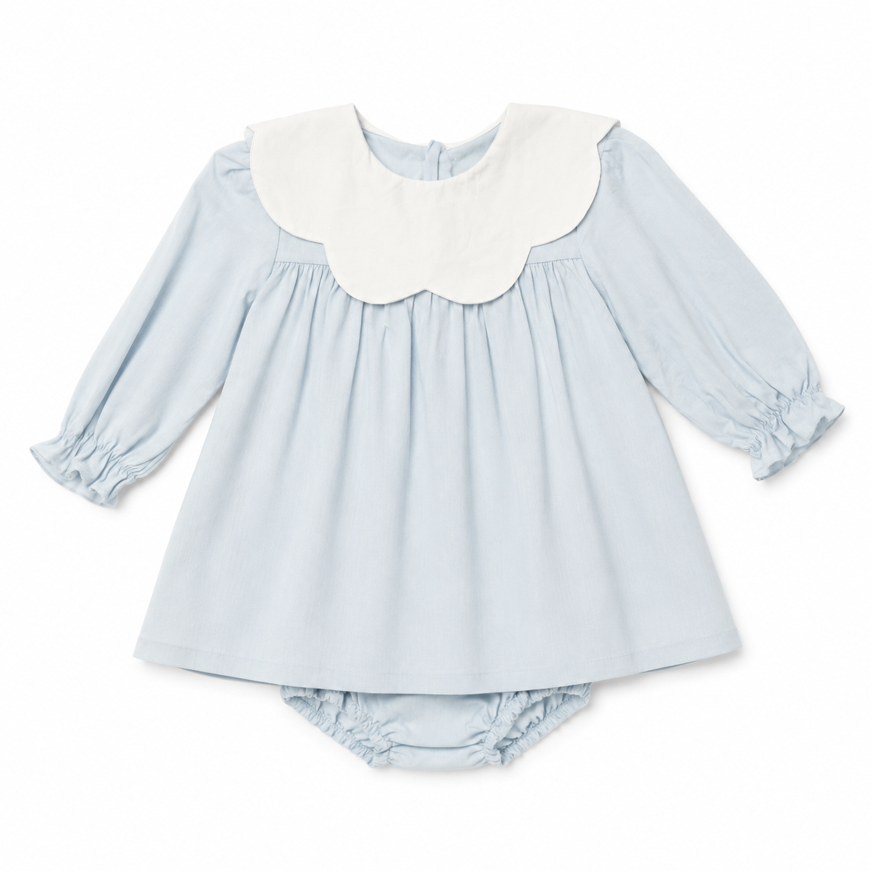 18M Sophie and Lucas Light Blue Collared Dress and Bloomer