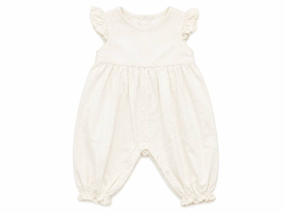 24M Lullaby Set Ivory Cord Long Romper