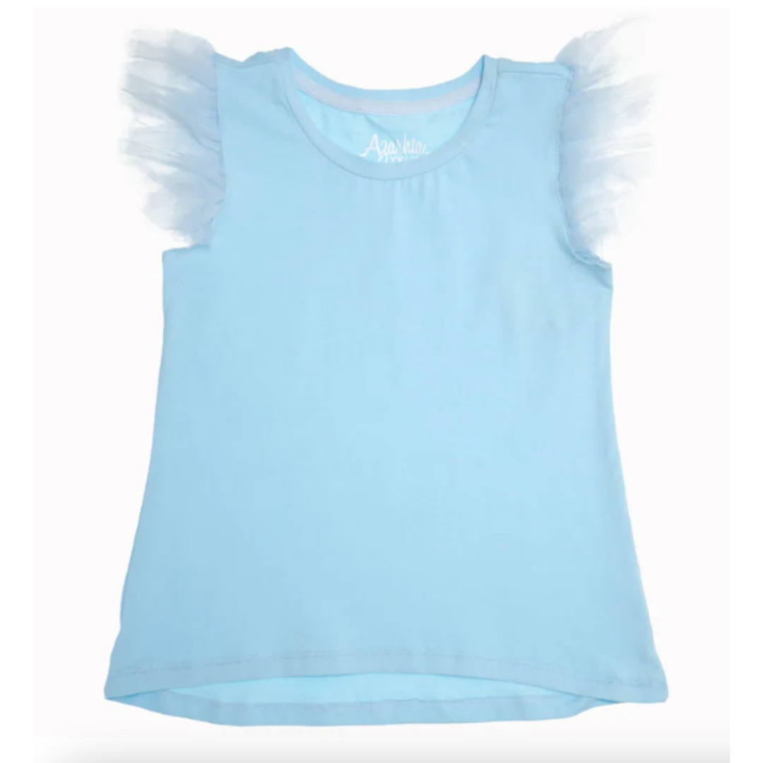 Azarhia Tulle Ruffle Ruffle Tee