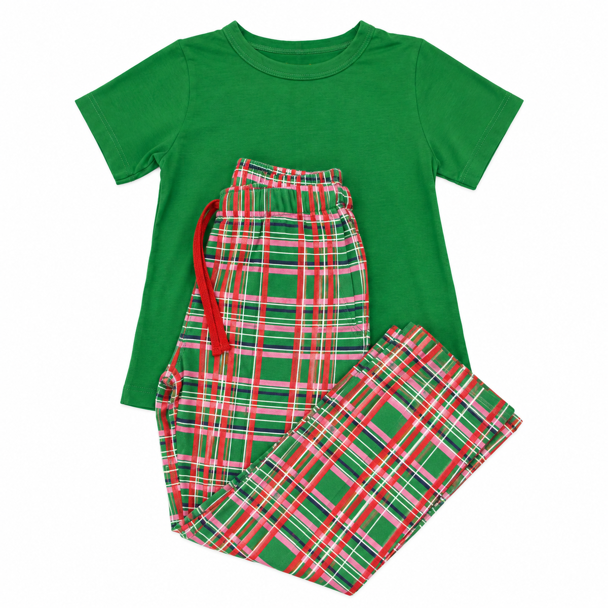 Sunshine Society Christmas Check Pajama Pants Set