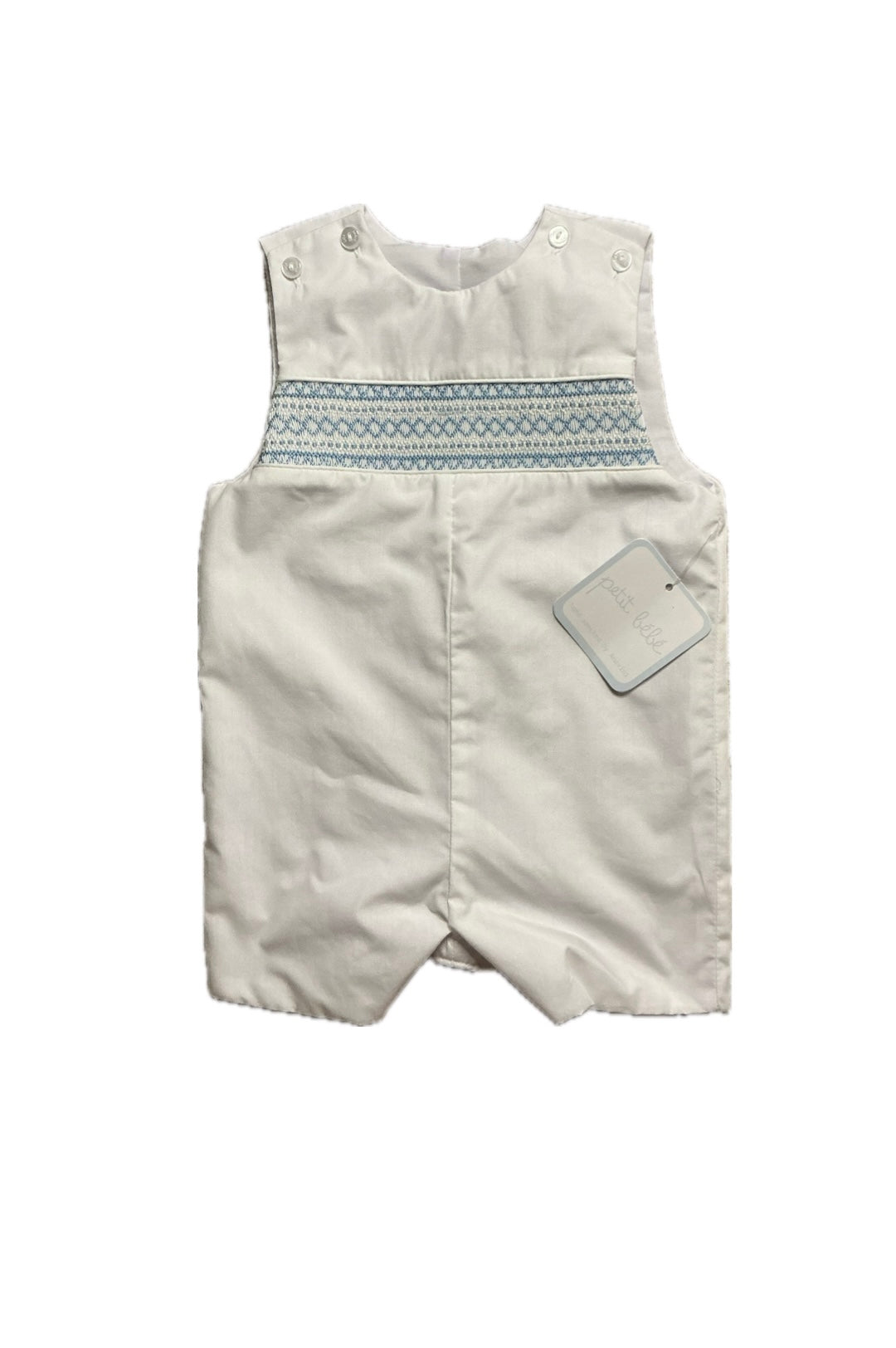 12M Petit Bebe Robert Blue Smock Jon Jon