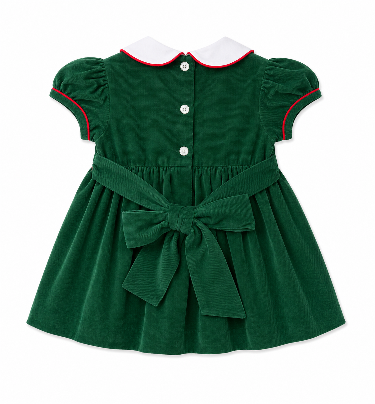 3M Anavani Green Cord Floral Wreath Smocked Dress