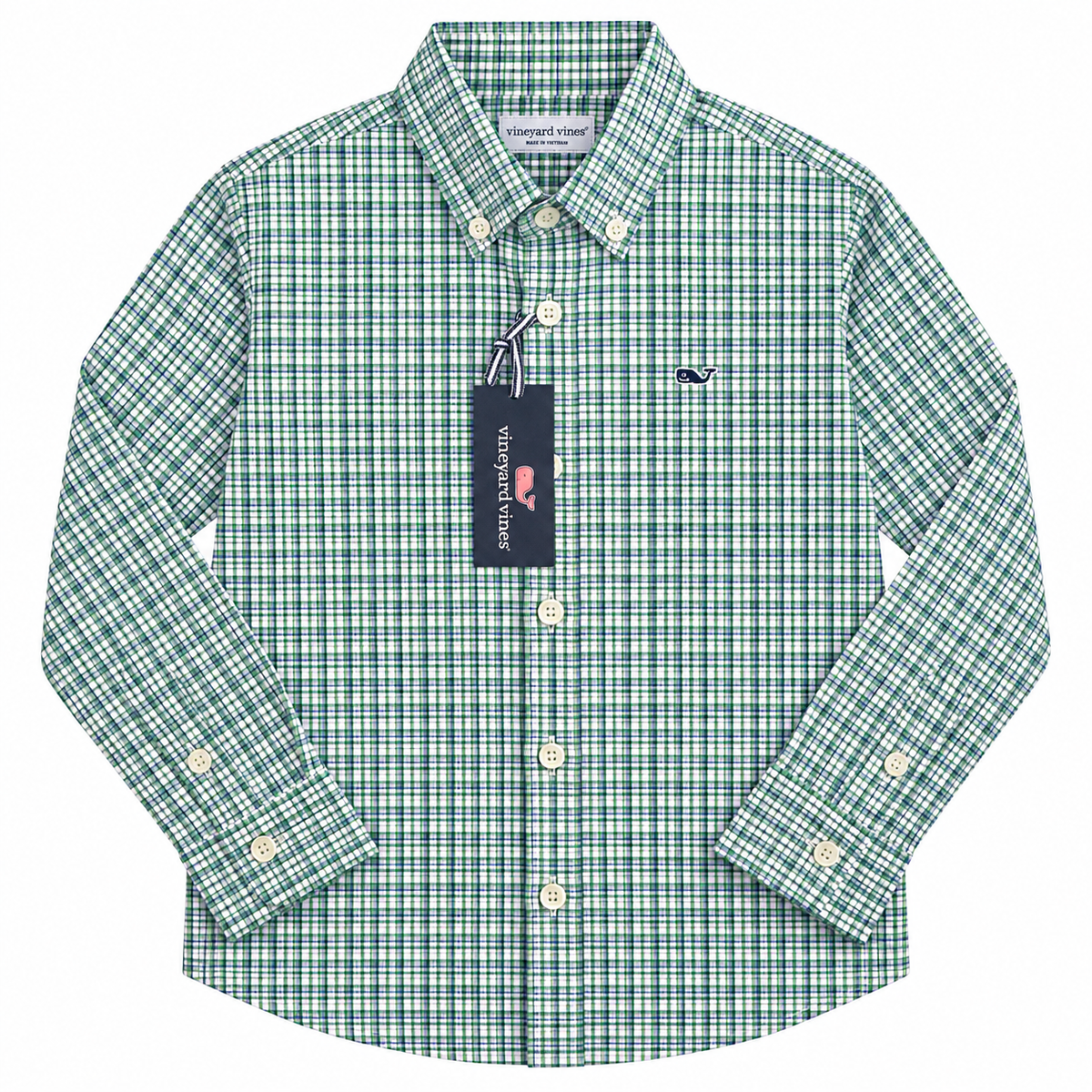 S(8-10) Vineyard Vines Button Down in Starboard Green