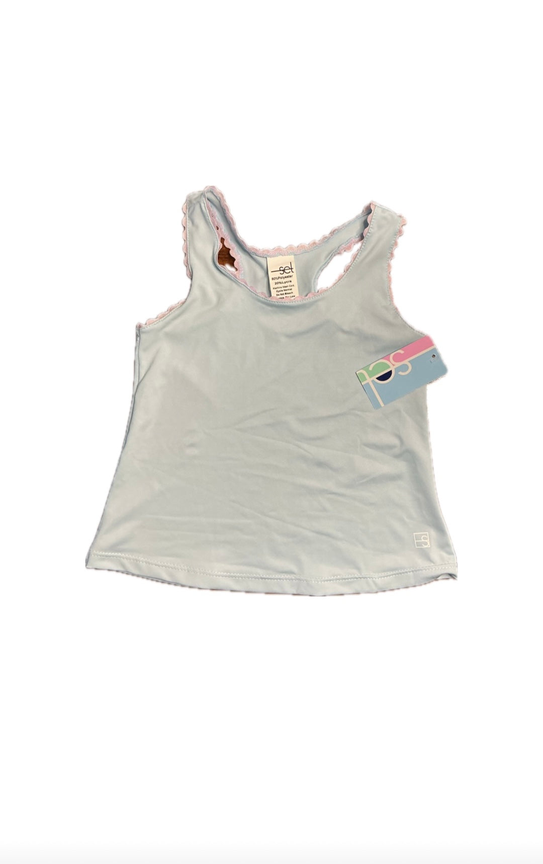 2T Set Riley Razor Tank Blue/Pink Ric Rac