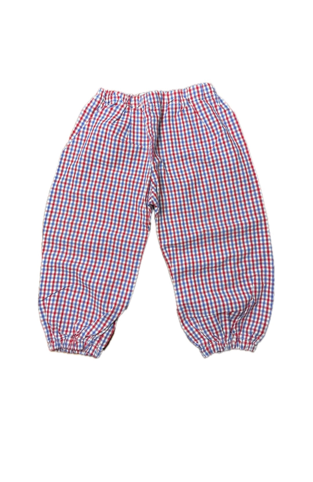 12M Charlotte Proper Red and Blue Microcheck Bubble Pant