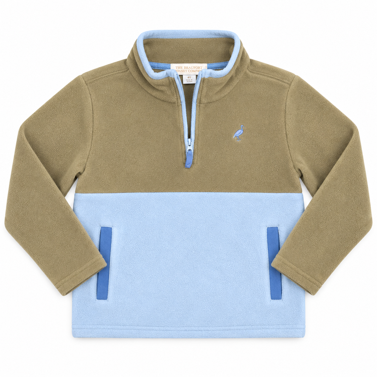 10 TBBC Hayward 1/2 Zip in Fleece - Grantley Gray and Barrington Blue