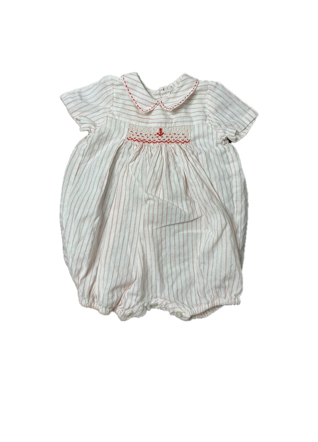 3M Lulu & Me Red and White Smocked Shortall