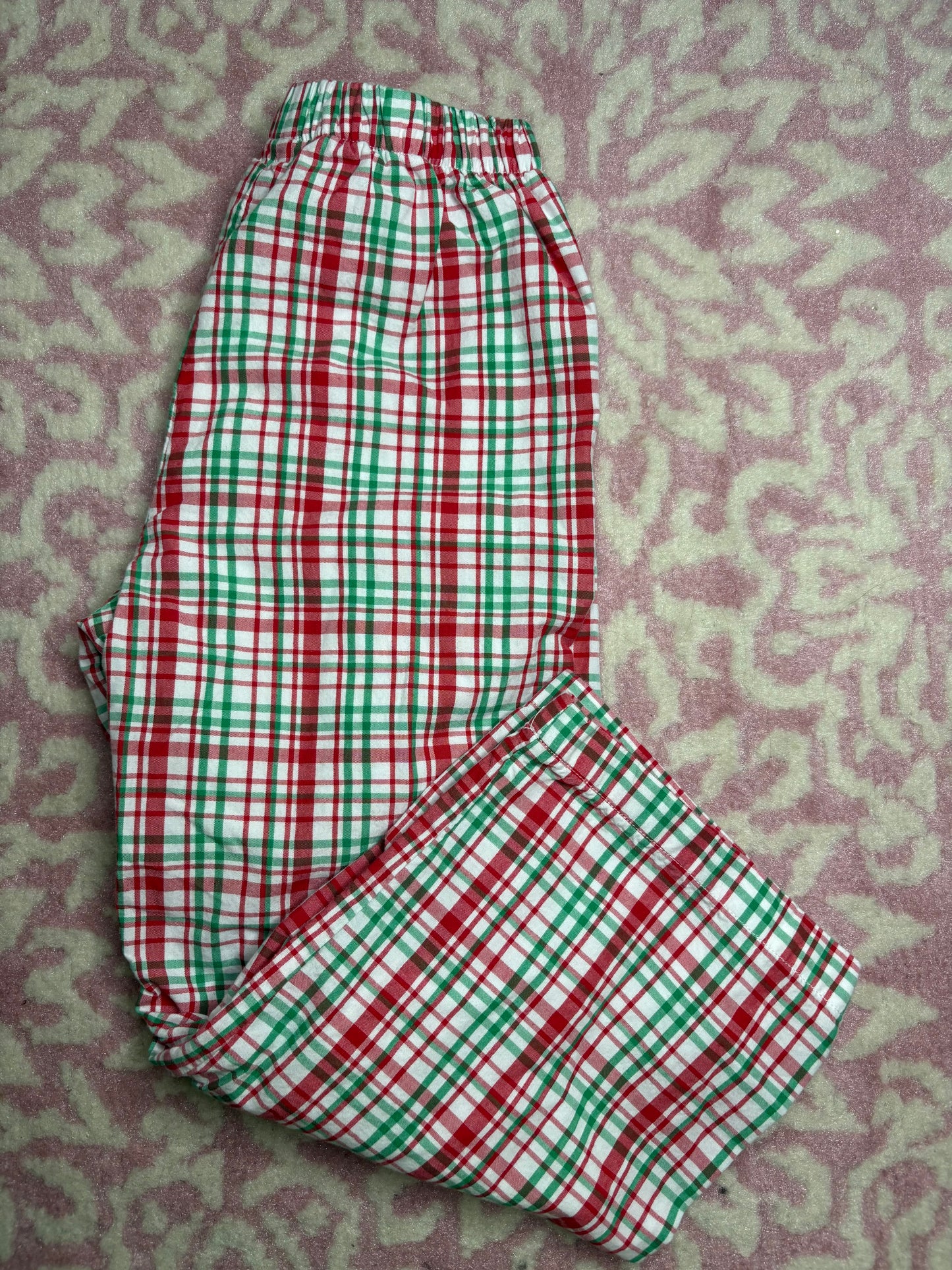 5 Cecil and Lou Red and Green Plaid Pull up Pants