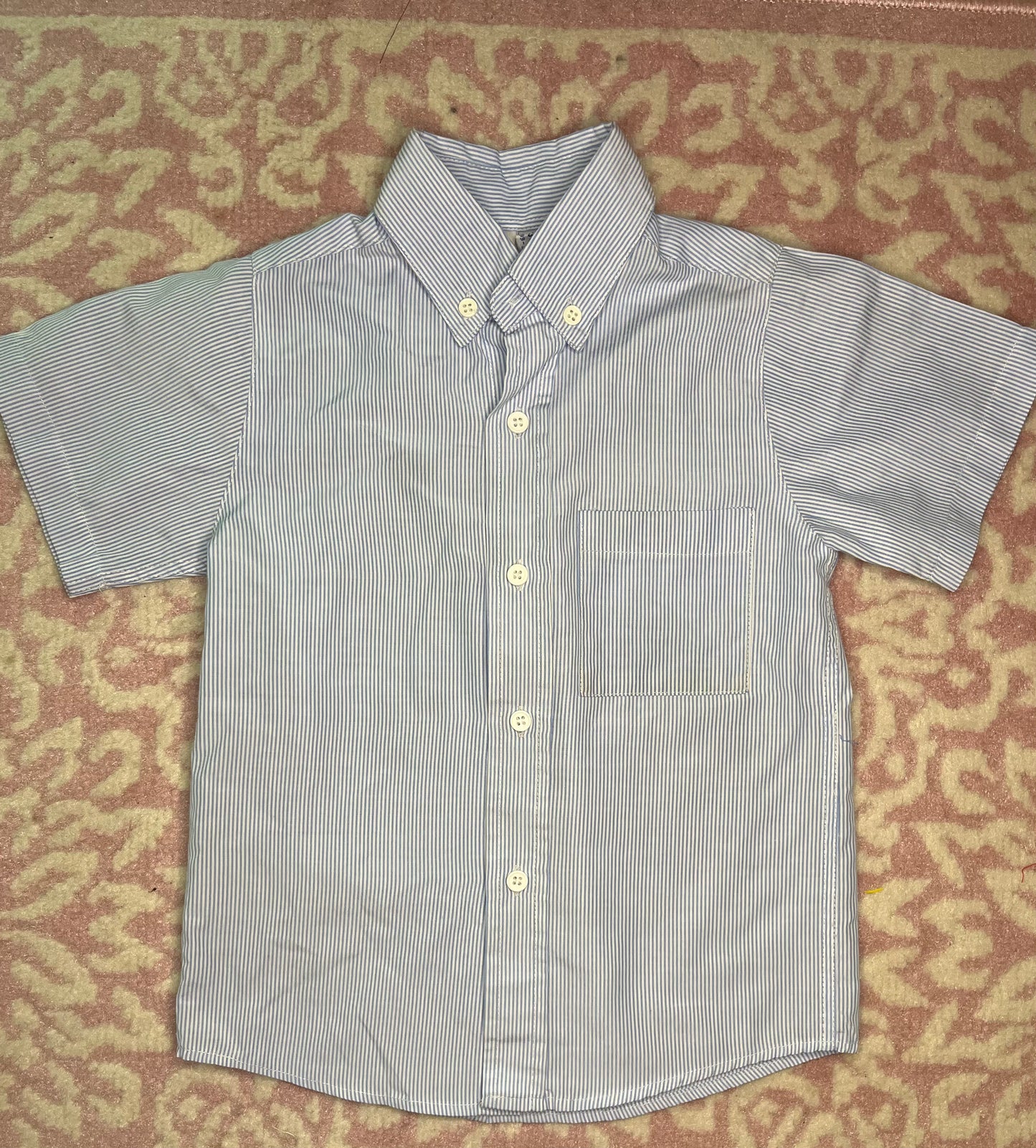 2 Orient Expressed Light Blue and White Striped SS Button down
