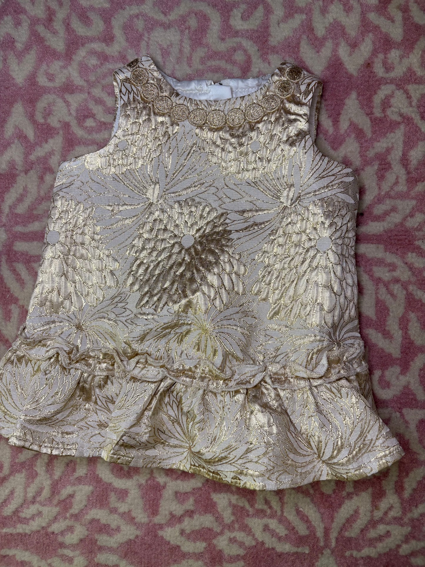 3-6M Lilly Pulitzer Gold Brocade Dress