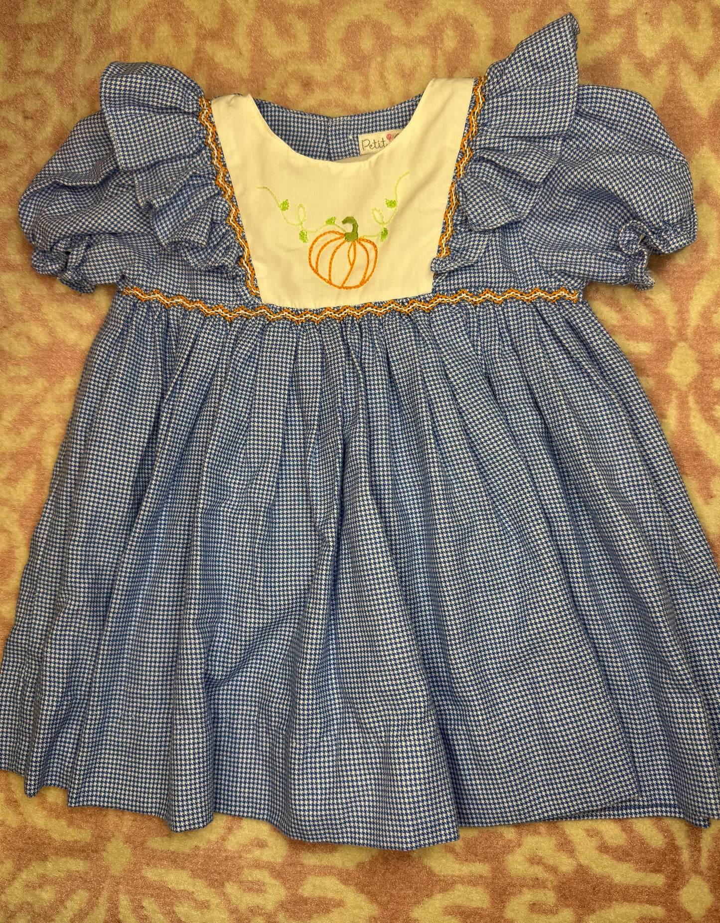 9M Petit Ami Pumpkin Ruffle Dress