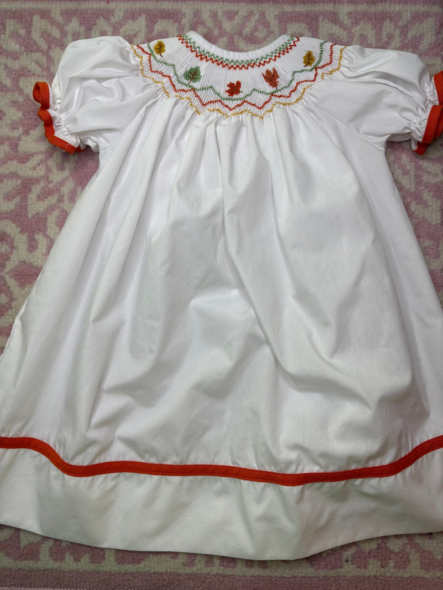 18M Lulu Bebe Fall Bishop Smocked Dress
