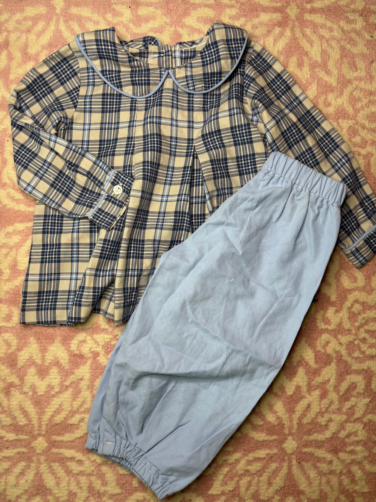 18M Blue Flannel Top and Pant Set