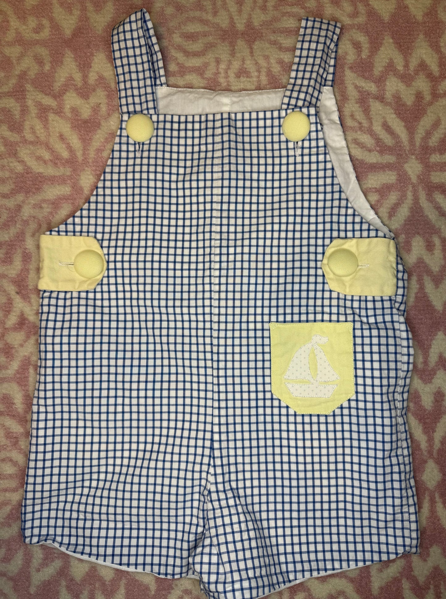Sz 4 Hannah Kate Sailboat Pocket Blue & Navy Jon Jon