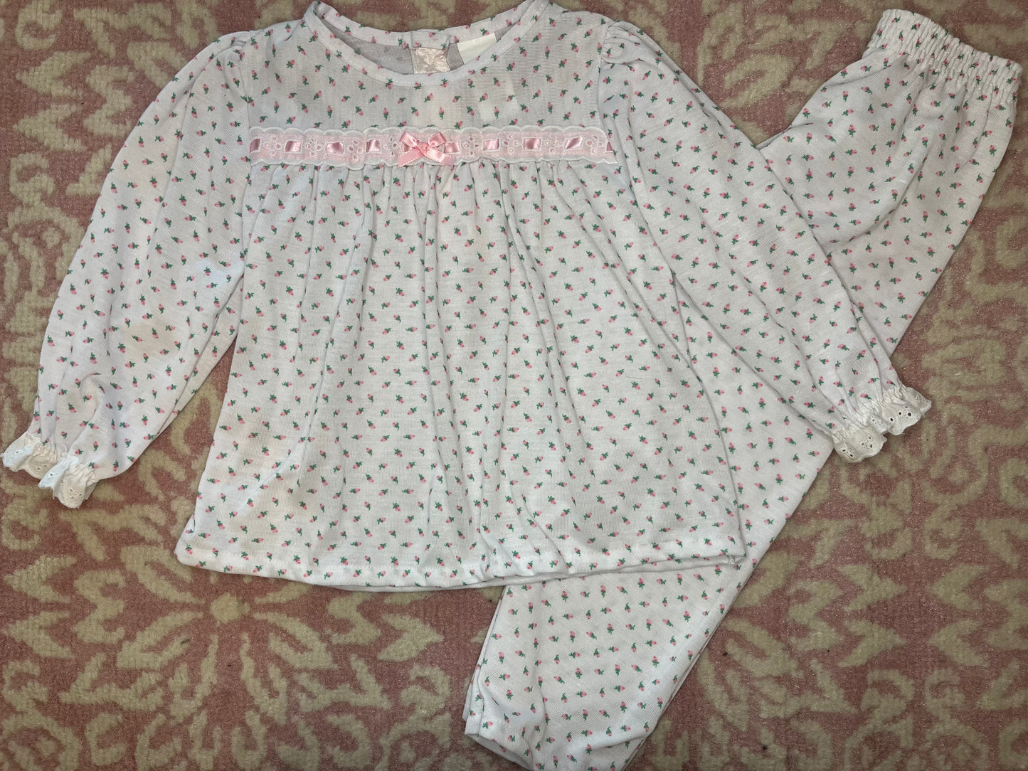 2T Laura Dare Pink Rosebud Pajama Set