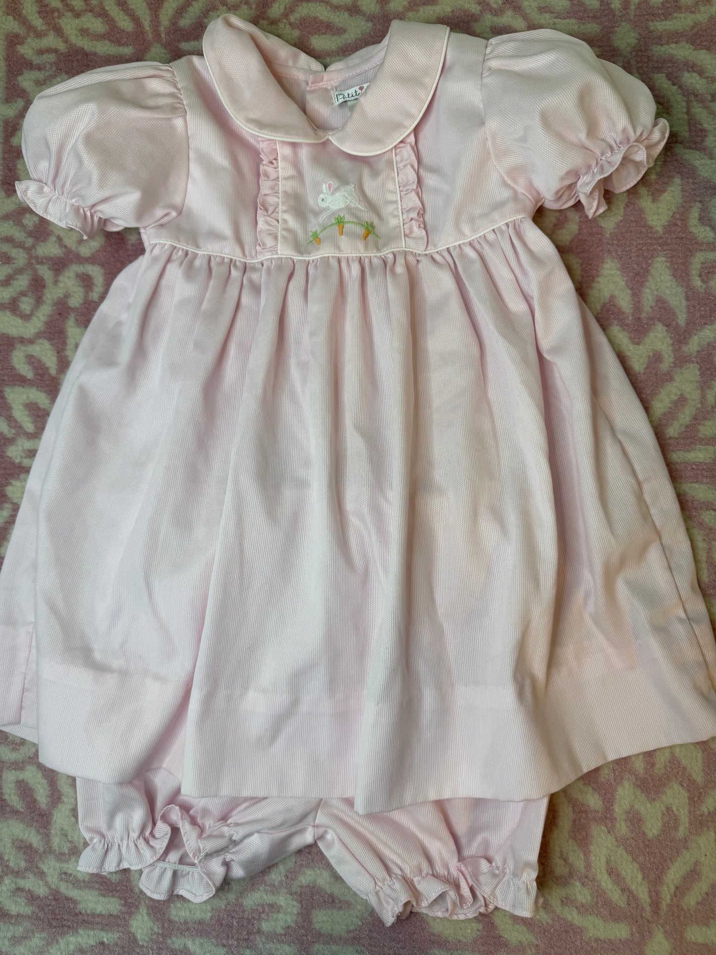 12M Petit Ami Bunny Hop Pink Easter Dress