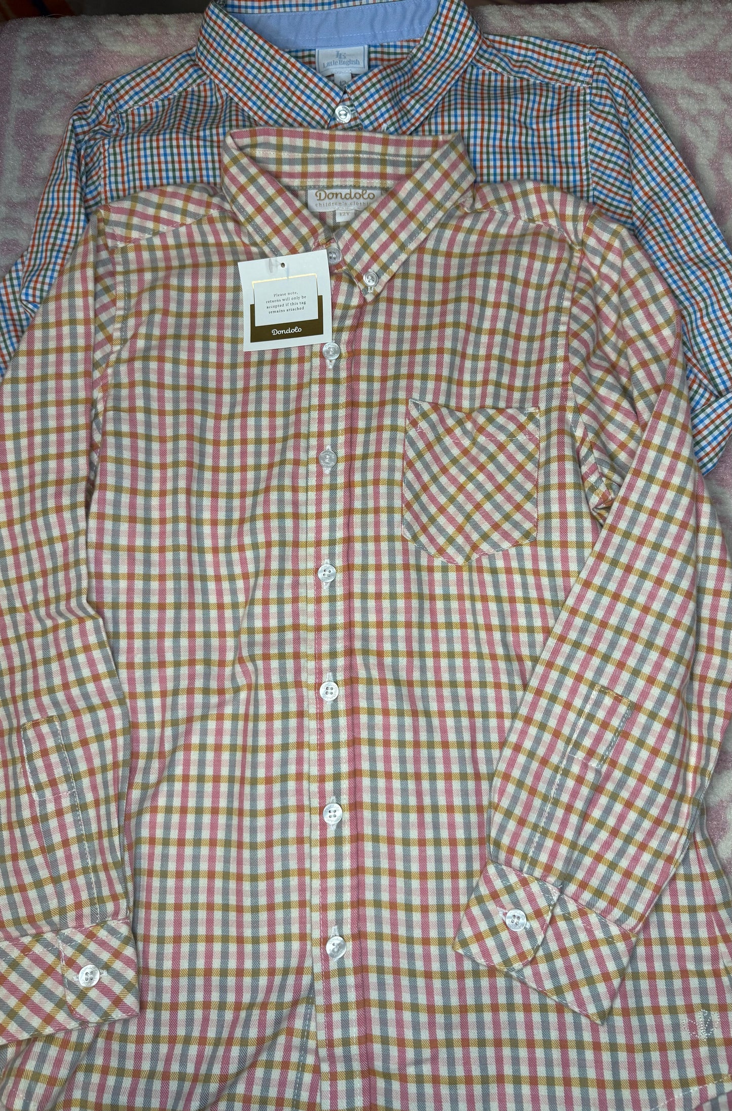 Sz 12 Dondolo + Little English Fall Button Down Bundle
