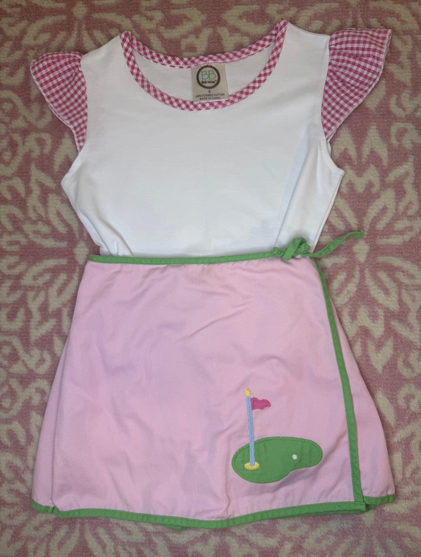 Sz 6 Little English + BB Blanks Golf Skort Set
