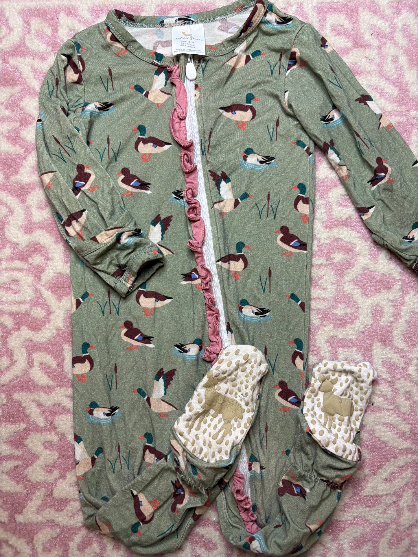 12-18M Velvet Fawn Mallard Footed Pajama