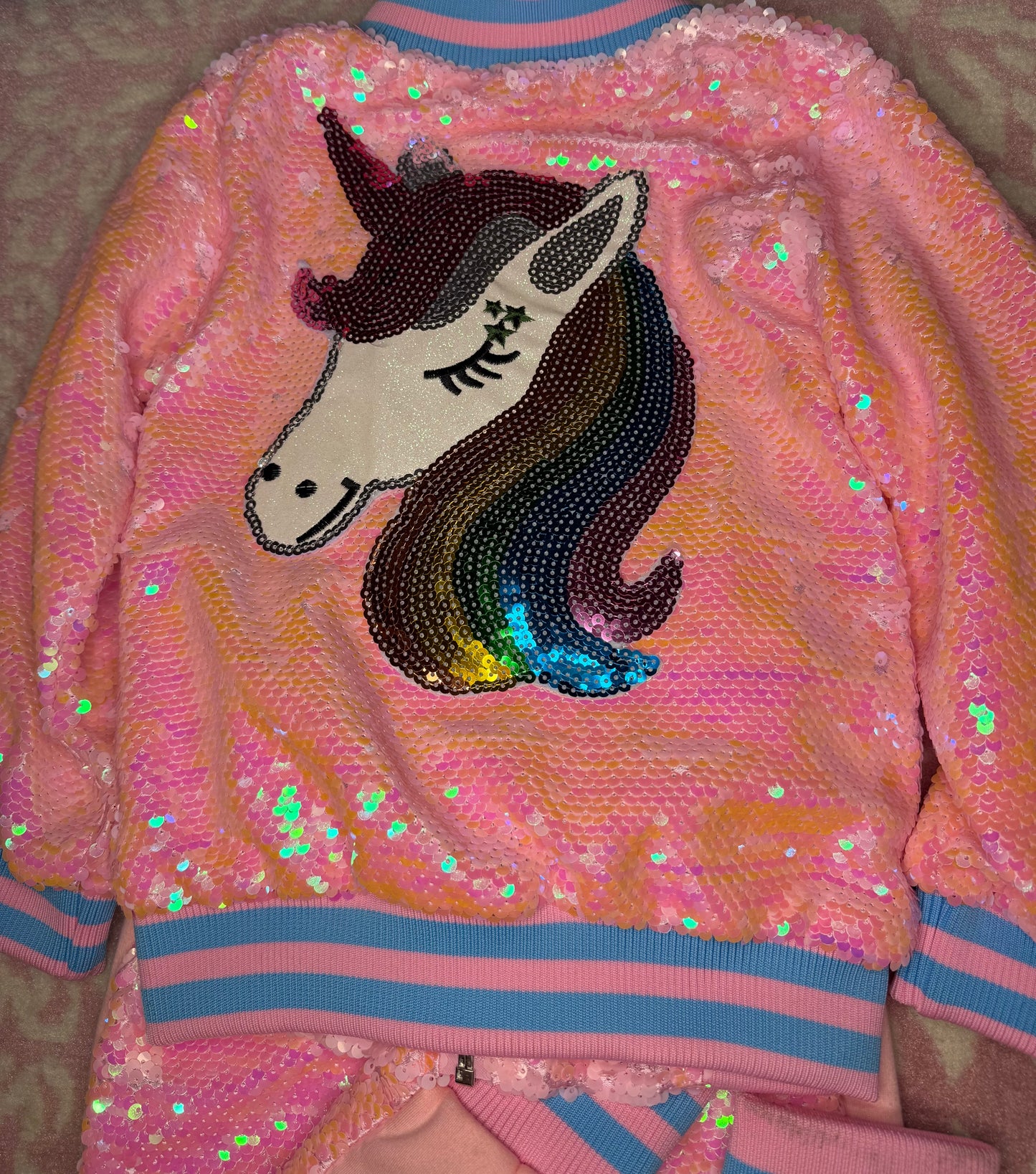 2T Lola and The Boys Pretty In Pink Unicorn Sequin Set