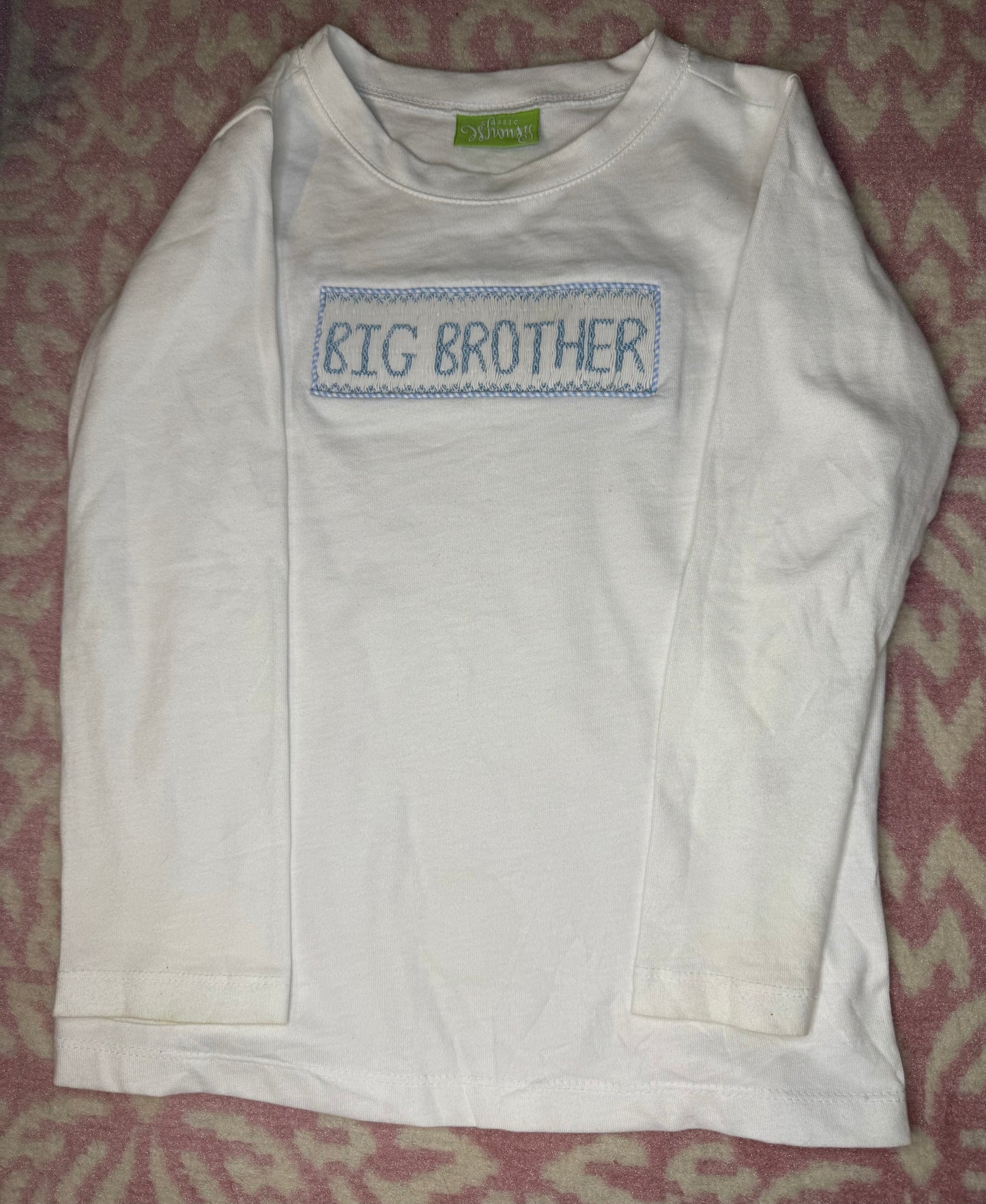 Sz 5 Classic Whimsy Smocked Big Brother LS Shirt
