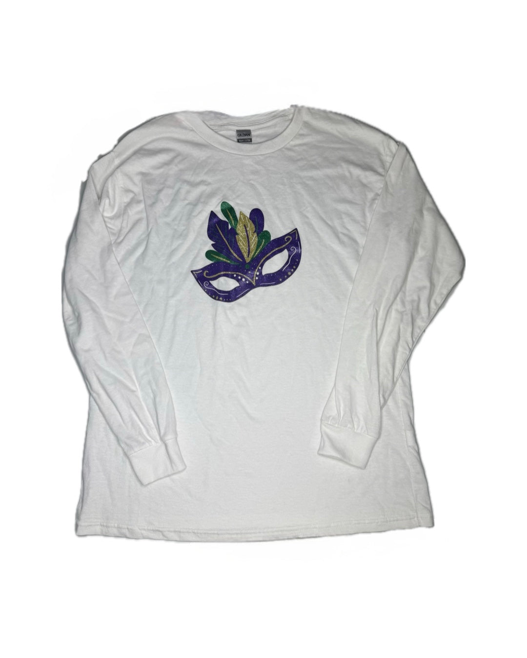 Unisex YXL Mardi Gras Mask LS Tee