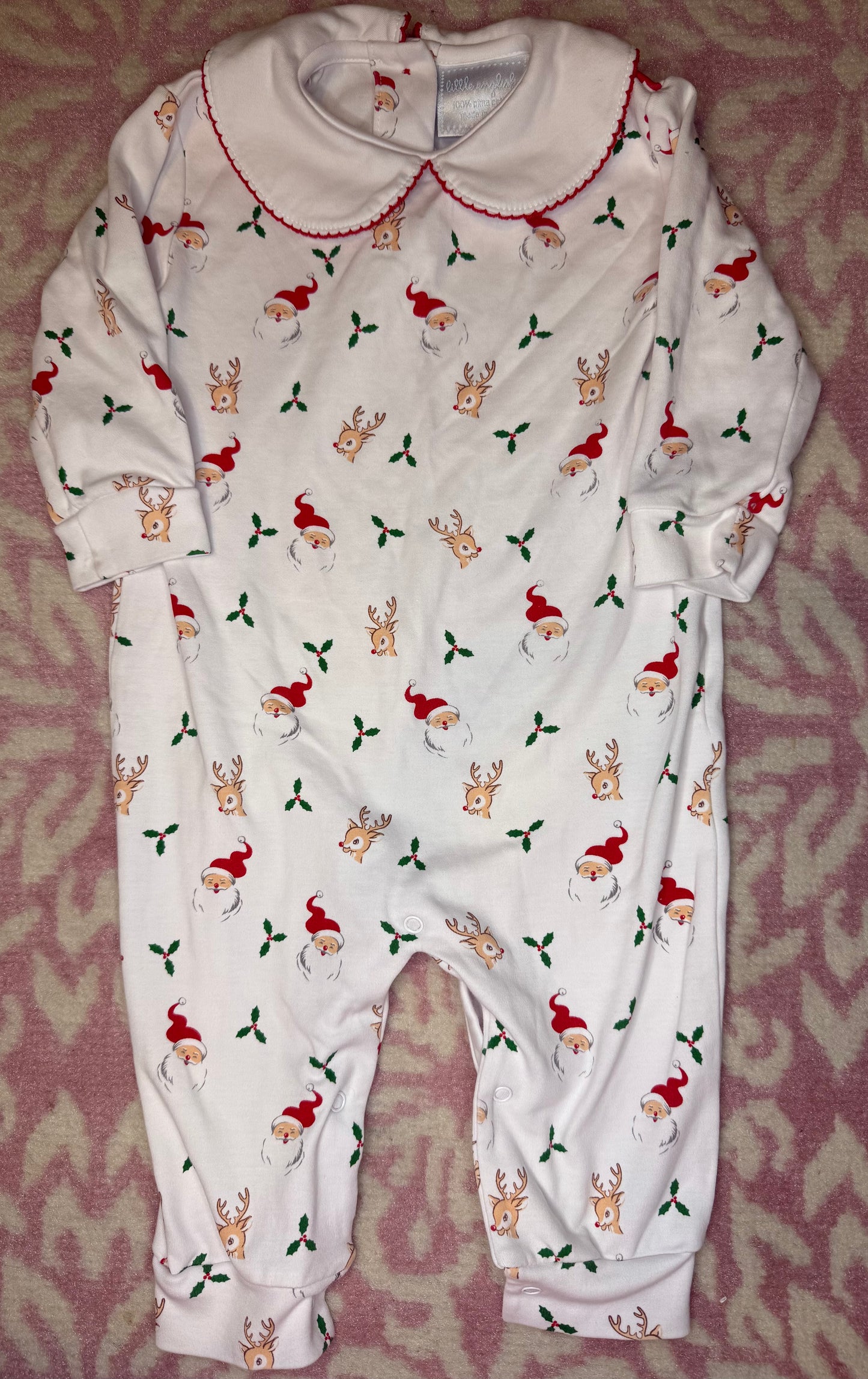 9M Little English Santa & Reindeer Christmas Romper