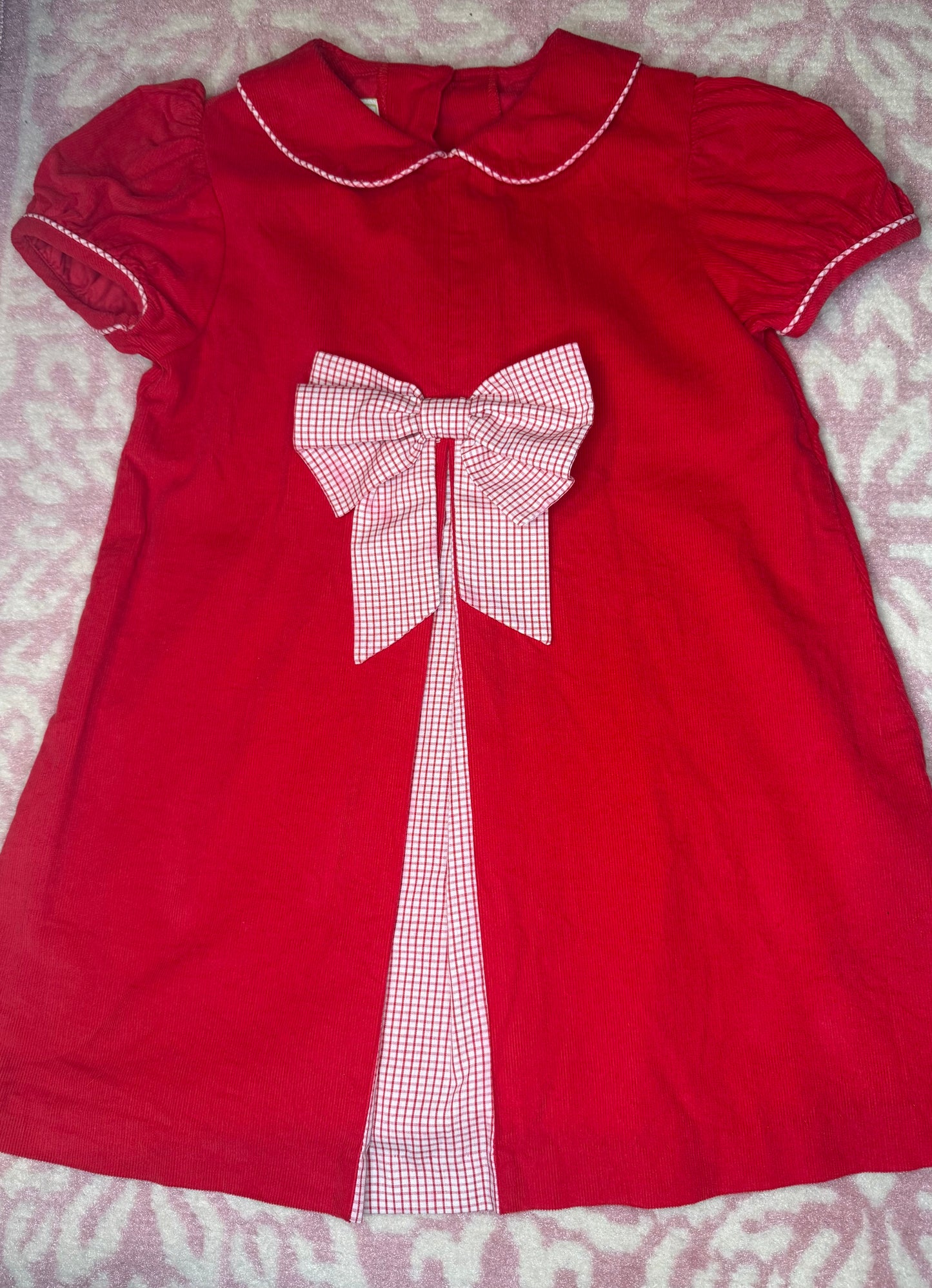 Sz 4 Zuccini Kids Red Cord Bow Dress