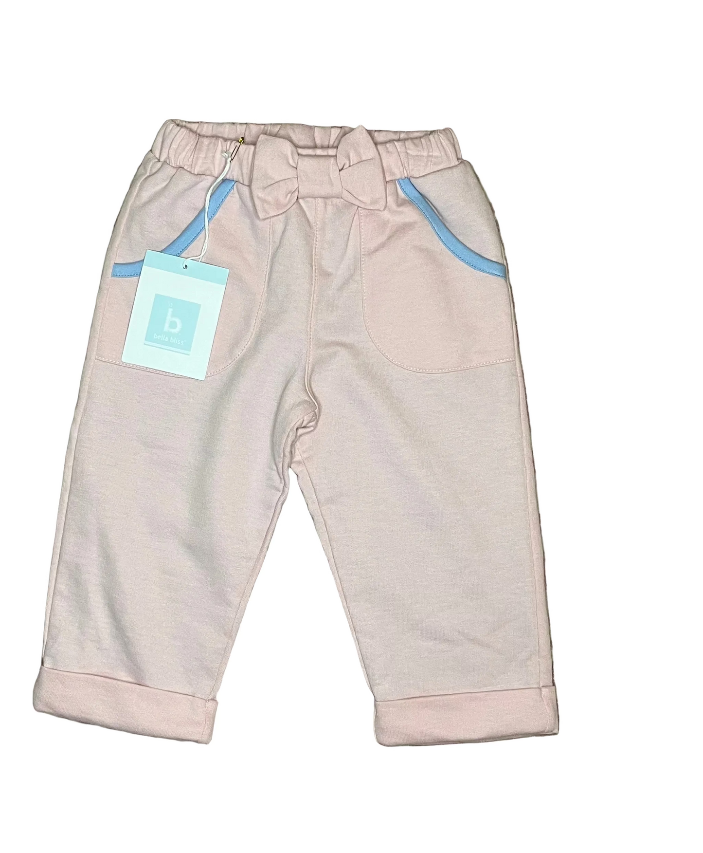 Girl 12M Bella Bliss Emilee Pant Pink with Blue Trim