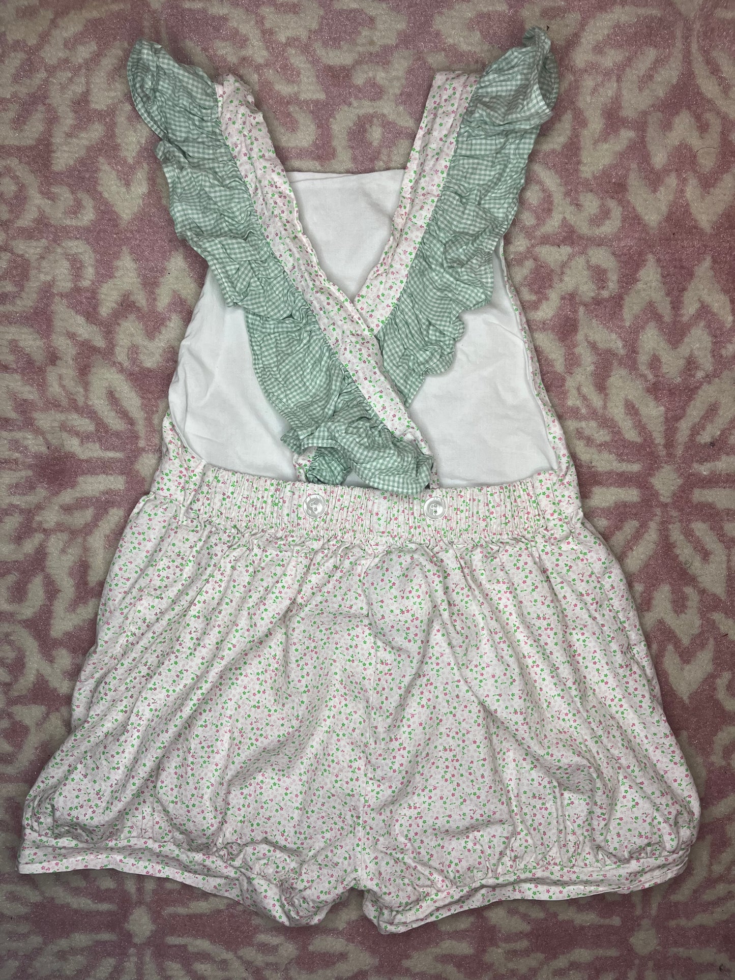6 James and Lottie Floral Romper with Ruffled Straps
