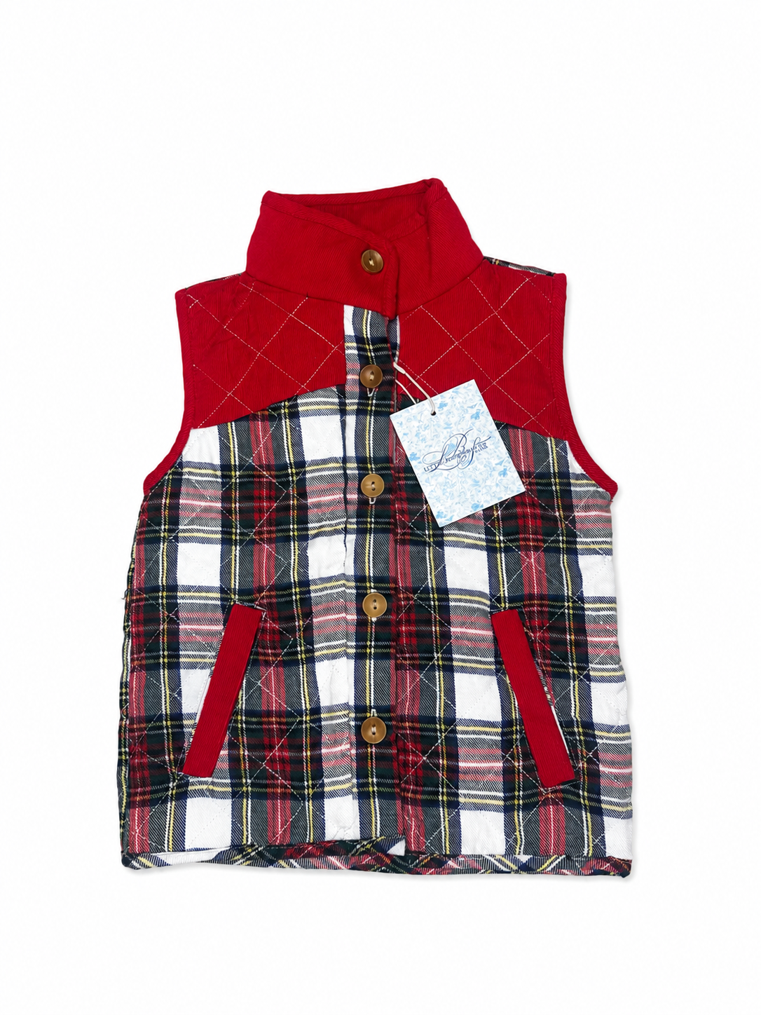 3T Little Bear Smocks Tartan Vest