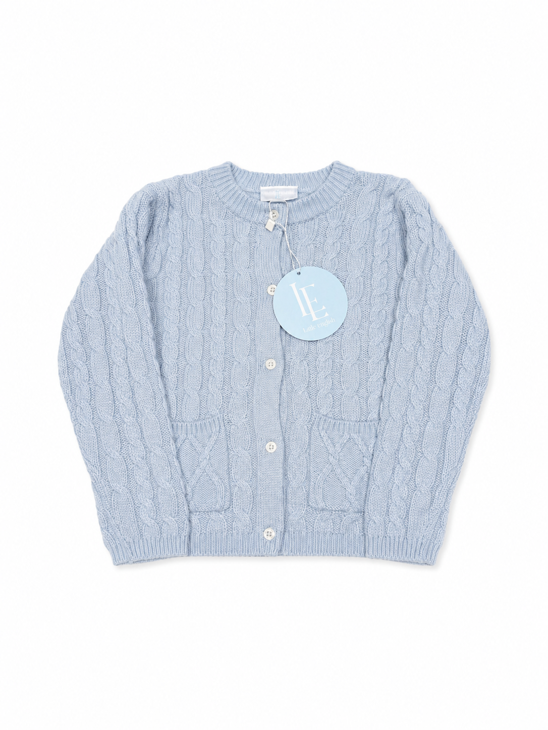 4T Little English Unisex Light Blue Blended Cashmere Cardigan