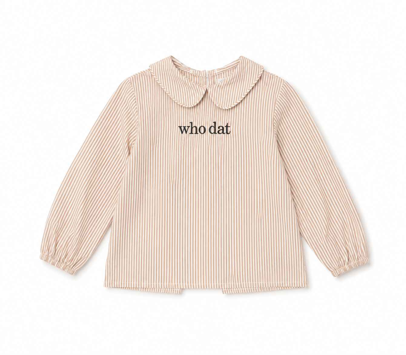 4T Hannah Kate “Who Dat” LS Peter Pan Collar Top