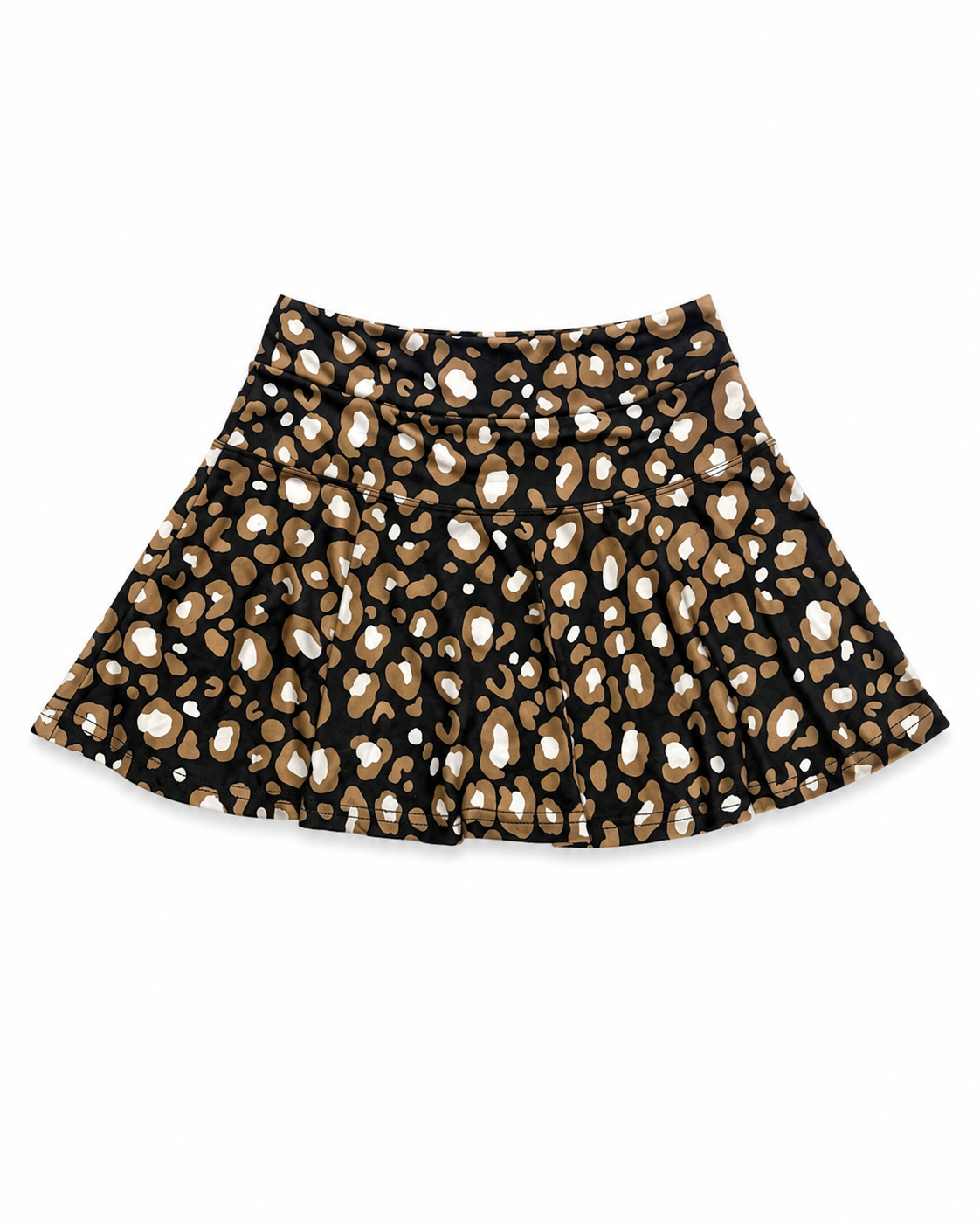 M (8/10) Bon Temps Black & Gold Leopard Print Skort