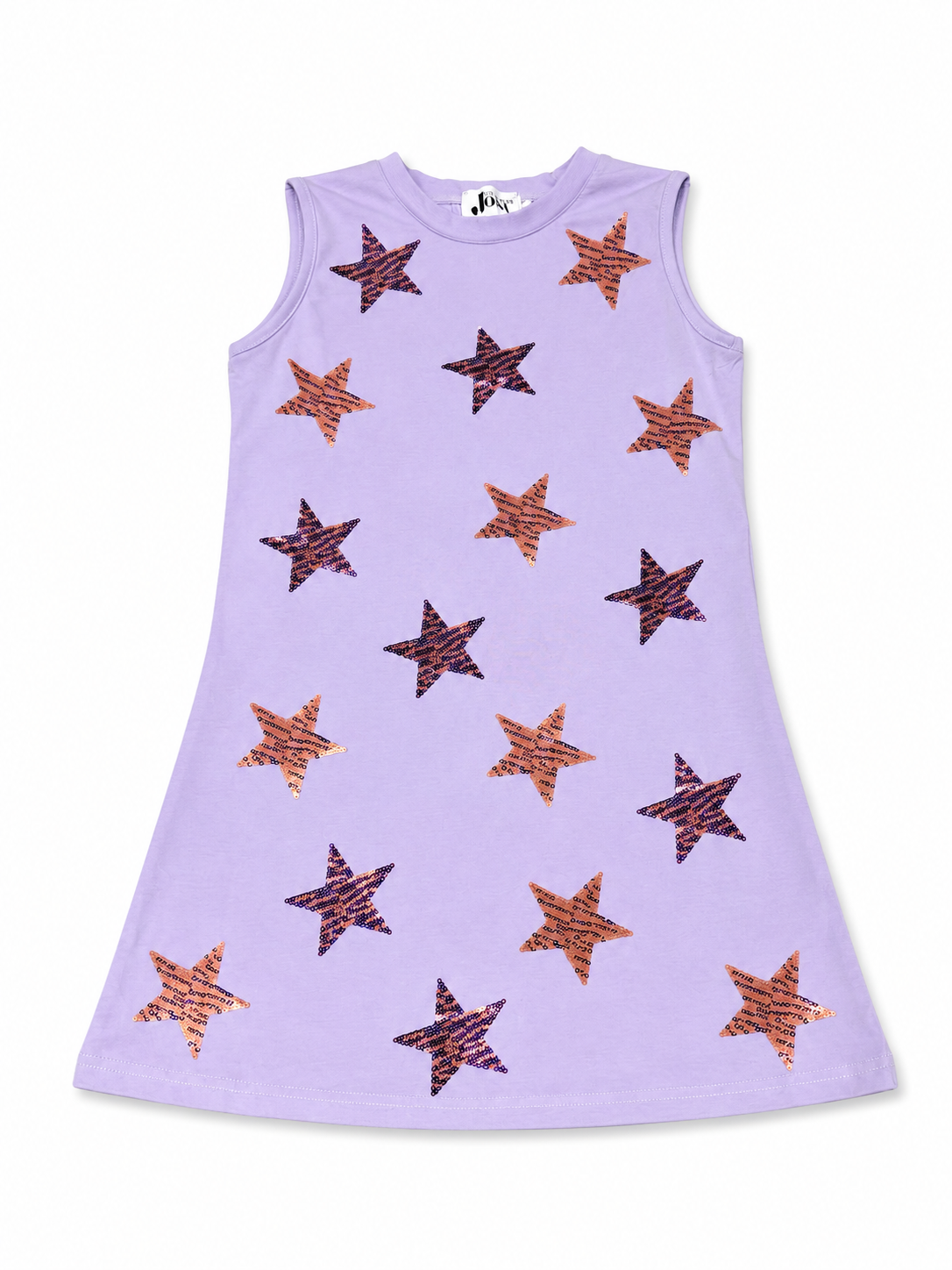 10 Seersucker Joey Orange & Purple Sequin Star Dress