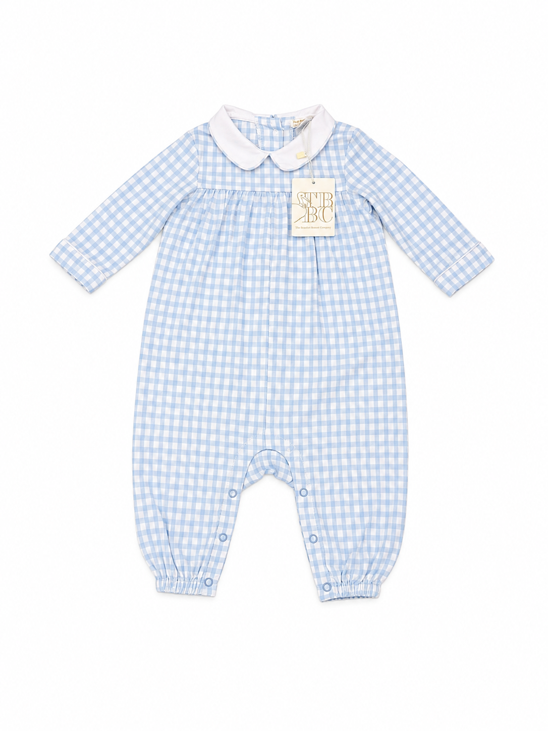 6/12M TBBC Price Playsuit Blue Chastain Check