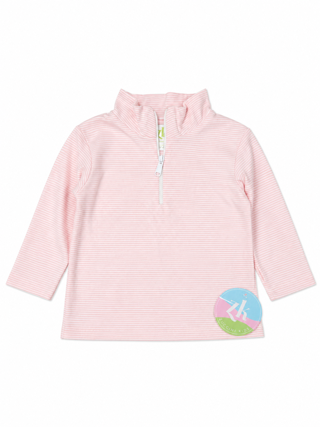 12M Zuccini Pink Bitty Stripe Quarter Zip