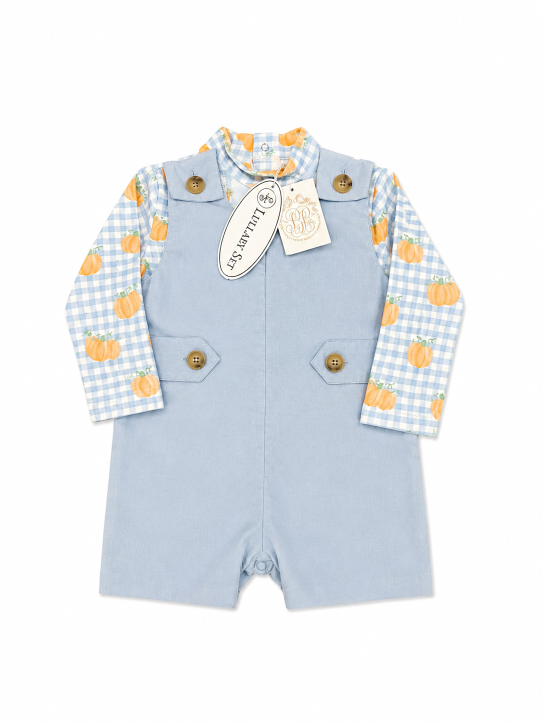 18/24M TBBC Jack Keene Cord Jon Jon + Lullaby Set Gingham Pumpkin Turtleneck